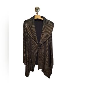 Metallic Asymmetric hem One Button Artsy Blazer Crinkled Abstract Large USA